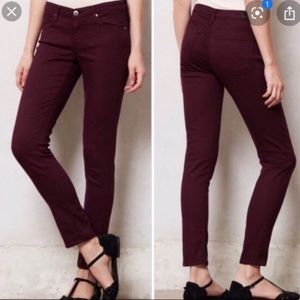 AG The Stevie Ankle Pants in Maroon
